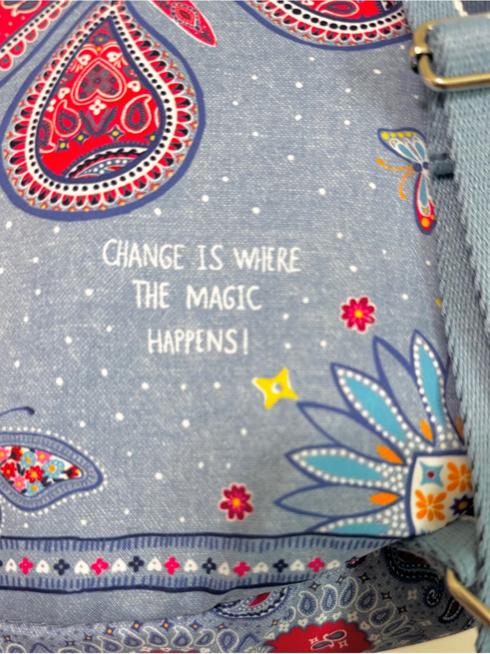 Brighton Bandana Love Backpack Blue Paisley Butterfly Print Mini Backpack - Picture 12 of 16